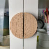 Semicircle Oak Cabinet Pull, Wooden Handle