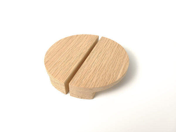 Semicircle Oak Cabinet Pull, Wooden Handle - Image 2
