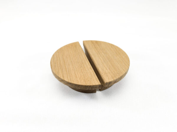 4" Diameter Semicircle Oak Cabinet Pull (1 Pair), Wooden Handle