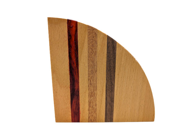 Semicircle Striped Bookends with Padauk, Mahogany, and Walnut Inlays (1 Pair) - Image 10