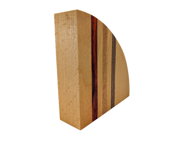 Semicircle Striped Bookends with Padauk, Mahogany, and Walnut Inlays (1 Pair) - Image 9