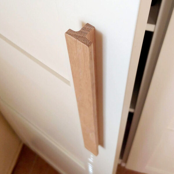 Oversized T-Shaped Oak Drawer Pull, Wooden Wardrobe Handle