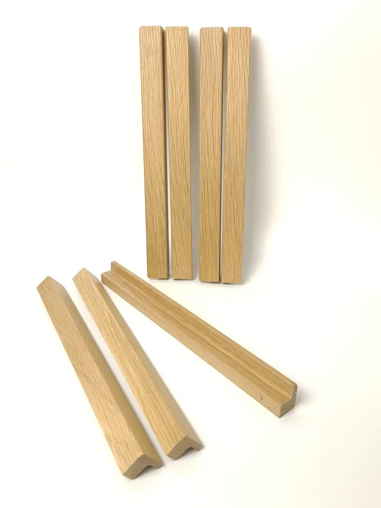L-Shaped White Oak Drawer Pulls
